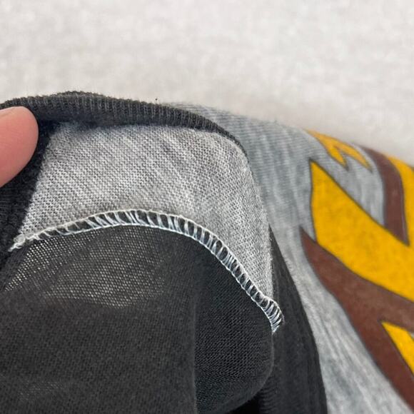 Vintage ZZ Top Rock Band Tee Eliminator 1983 Concert Raglan Graphic Gray Large - Picture 7 of 7